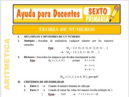 Modelo de la Ficha de Separatas de Teoría de Números. para Sexto de Primaria
