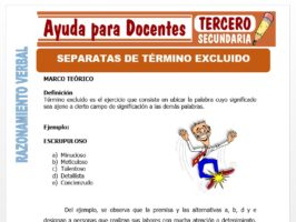 Modelo de la Ficha de Separatas de Termino Excluido para Tercero de Secundaria