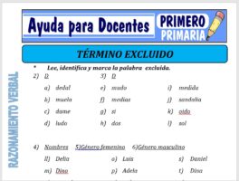 Modelo de la Ficha de Separatas de Termino Excluido para Primero de Primaria