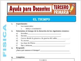 Modelo de la Ficha de Separatas de el Tiempo para Tercero de Primaria