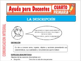 Modelo de la Ficha de Separatas de la Descripción para Cuarto de Primaria