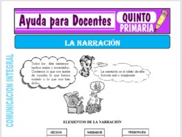 Modelo de la Ficha de Separatas de la Narración para Quinto de Primaria
