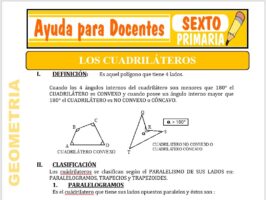 Modelo de la Ficha de Los Cuadriláteros para Sexto de Primaria