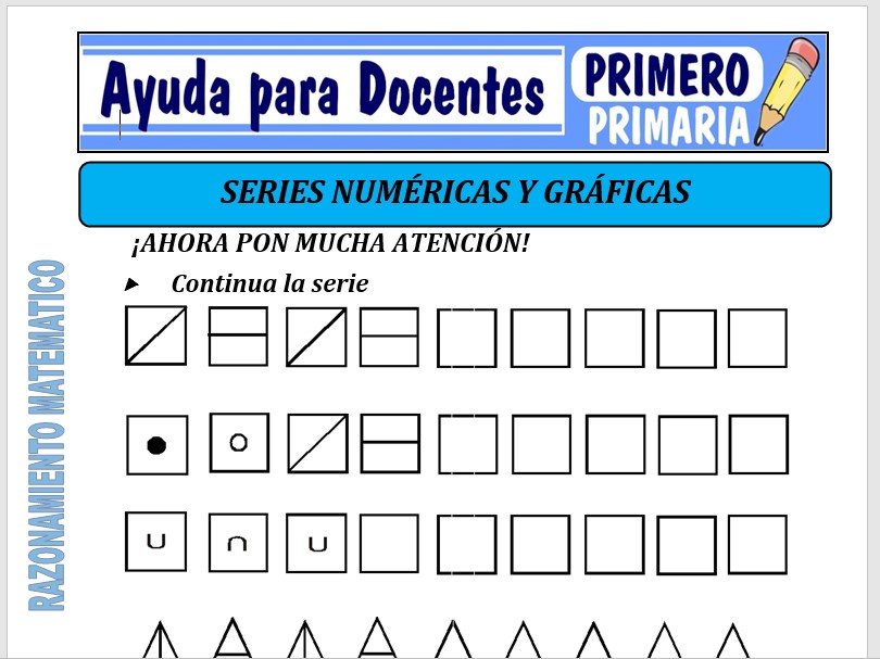 Modelo de la Ficha de Series Numéricas y Gráficas para Primero de Primaria Modelo de la Ficha de Series Numéricas y Gráficas para Primero de Primaria