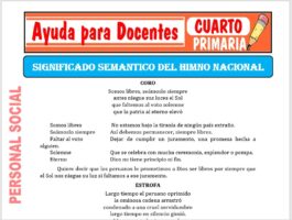 Modelo de la Ficha de Significado Semántico del Himno Nacional para Cuarto de Primaria