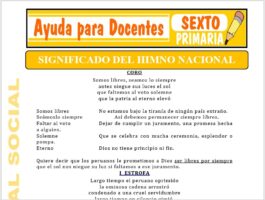 Modelo de la Ficha de Significado del Himno Nacional para Sexto de Primaria