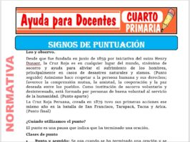 Modelo de la Ficha de Signos de Puntuación para Cuarto de Primaria
