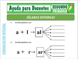 Modelo de la Ficha de Silabas Inversas para Segundo de Primaria