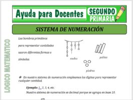 Modelo de la Ficha de Sistema de Numeración para Segundo de Primaria
