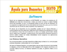Modelo de la Ficha de Software para Sexto de Primaria