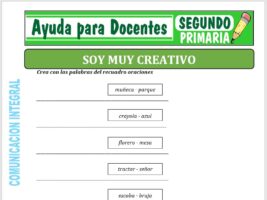 Modelo de la Ficha de Soy Muy Creativo para Segundo de Primaria