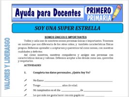 Modelo de la Ficha de Soy Una Súper Estrella para Primero de Primaria
