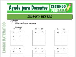Modelo de la Ficha de Sumas y Restas para Segundo de Primaria