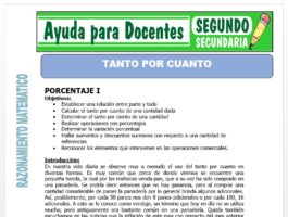 Modelo de la Ficha de Tanto por Cuanto para Segundo de Secundaria