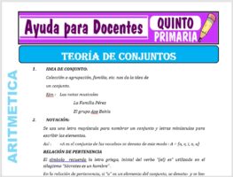 Modelo de la Ficha de Teoria de Conjuntos para Quinto de Primaria