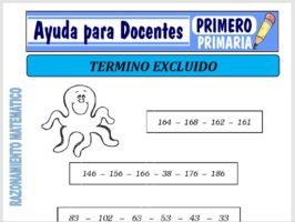 Modelo de la Ficha de Termino Excluido de Sumas y Restas para Primero de Primaria