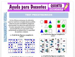 Modelo de la Ficha de Test Sicotécnicos para Quinto de Secundaria