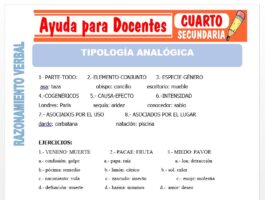 Modelo de la Ficha de Tipología Analógica para Cuarto de Secundaria