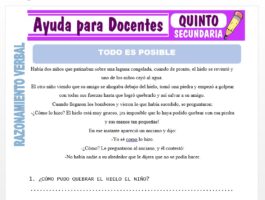 Modelo de la Ficha de Todo es posible para Quinto de Secundaria