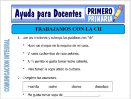Modelo de la Ficha de Trabajamos con la CH para Primero de Primaria