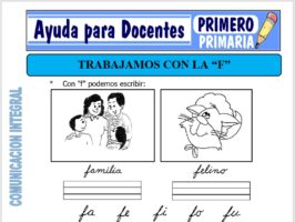 Modelo de la Ficha de Trabajamos con la F para Primero de Primaria