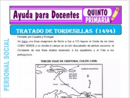 Modelo de la Ficha de Tratado de Tordesillas para Quinto de Primaria