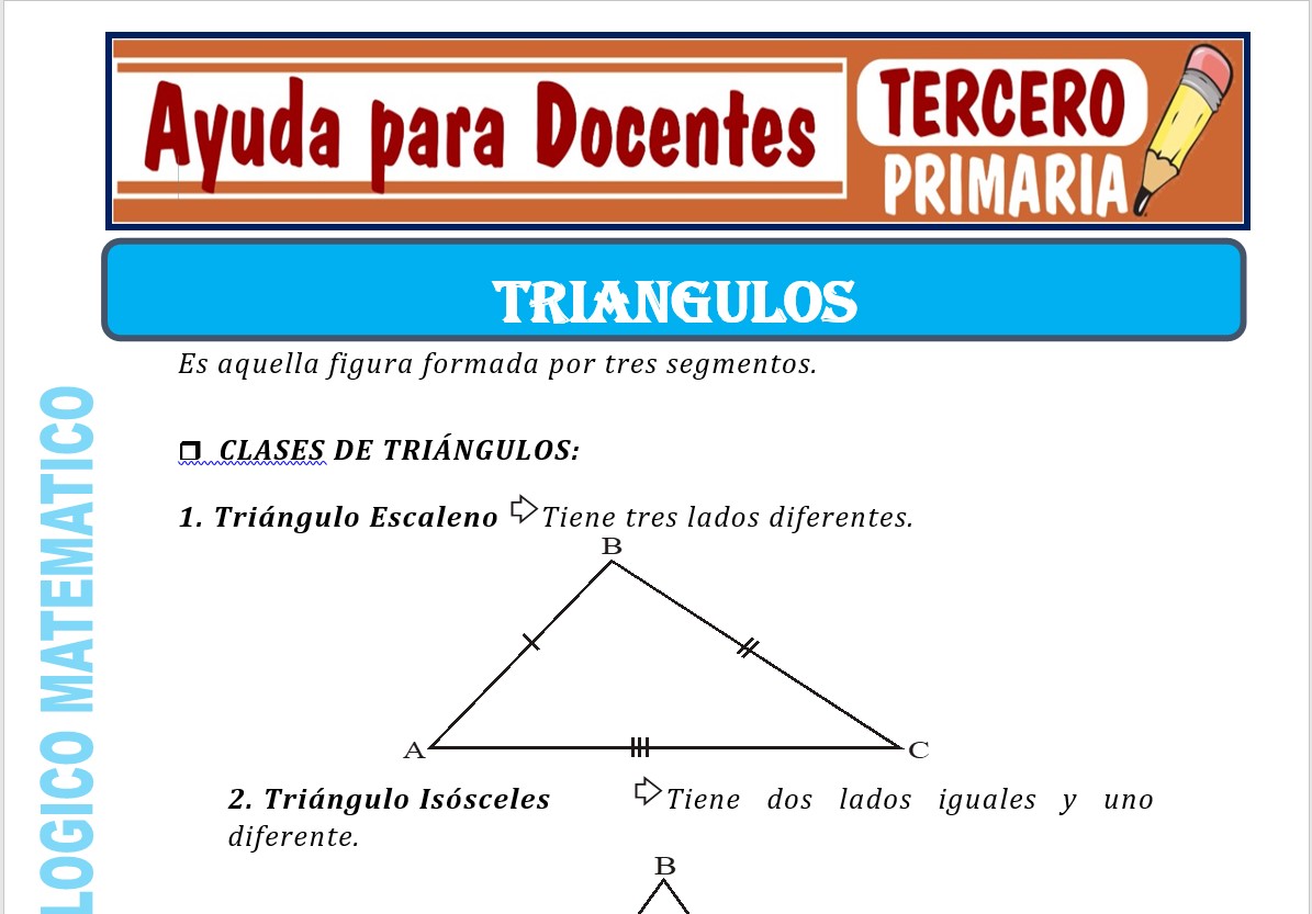 Modelo de la Ficha de Triángulos para Tercero de Primaria