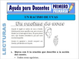 Modelo de la Ficha de Un Racimo de Uvas para Primero de Primaria