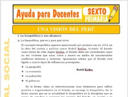 Modelo de la Ficha de Una Visión del Perú para Sexto de Primaria
