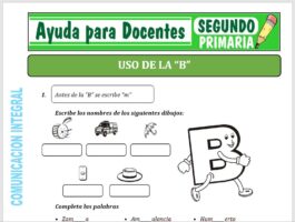 Modelo de la Ficha de Uso de la “B” para Segundo de Primaria