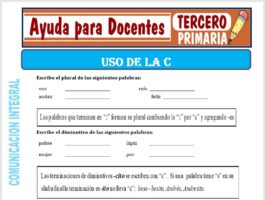Modelo de la Ficha de Uso de la “C” para Tercero de Primaria
