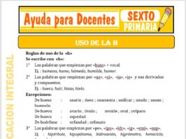 Modelo de la Ficha de Uso de la “H” para Sexto de Primaria