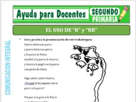 Modelo de la Ficha de Uso de la “R” y “RR” para Segundo de Primaria
