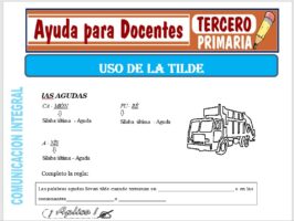 Modelo de la Ficha de Uso de la Tilde para Tercero de Primaria