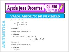 Modelo de la Ficha de Valor Absoluto de un Número para Quinto de Primaria