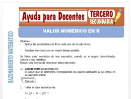 Modelo de la Ficha de Valor Numérico en R para Tercero de Secundaria