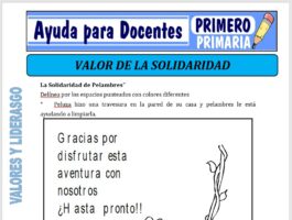 Modelo de la Ficha de El Valor de la Solidaridad para Primero de Primaria