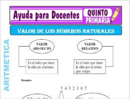 Modelo de la Ficha de Valor de los Números Naturales para Quinto de Primaria