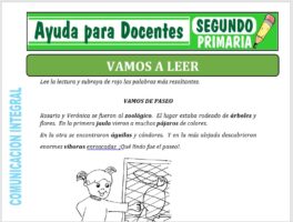 Modelo de la Ficha de Vamos a Leer para Segundo de Primaria