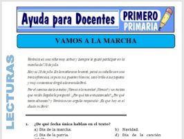 Modelo de la Ficha de Vamos a la Marcha para Primero de Primaria