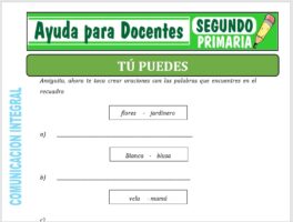 Modelo de la Ficha de Vamos tu puedes para Segundo de Primaria