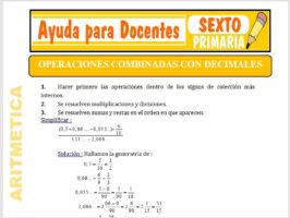 Modelo de la Ficha de Varias Operaciones con Decimales para Sexto de Primaria