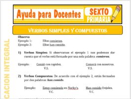 Modelo de la Ficha de Verbos Simples y Compuestos para Sexto de Primaria