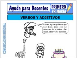 Modelo de la Ficha de Verbos y Adjetivos para Primero de Primaria