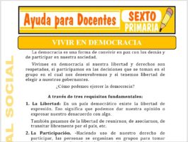 Modelo de la Ficha de Vivir en Democracia para Sexto de Primaria