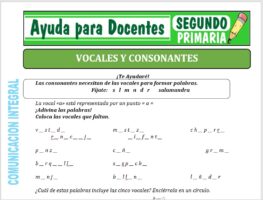 Modelo de la Ficha de Vocales y Consonantes para Segundo de Primaria