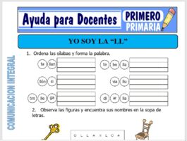 Modelo de la Ficha de Yo Soy la LL para Primero de Primaria