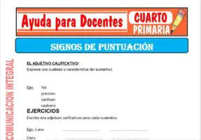 Modelo de la Ficha de Signos de Puntuación para Cuarto de Primaria